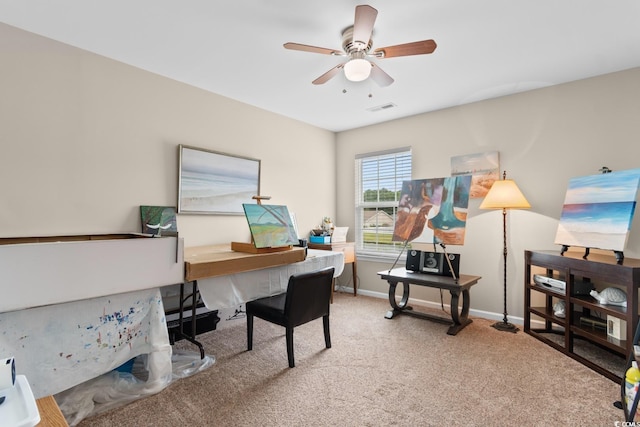 569 Ramblewood Cir, Little River, SC 29566 - carpeted office with ceiling fan and baseboards