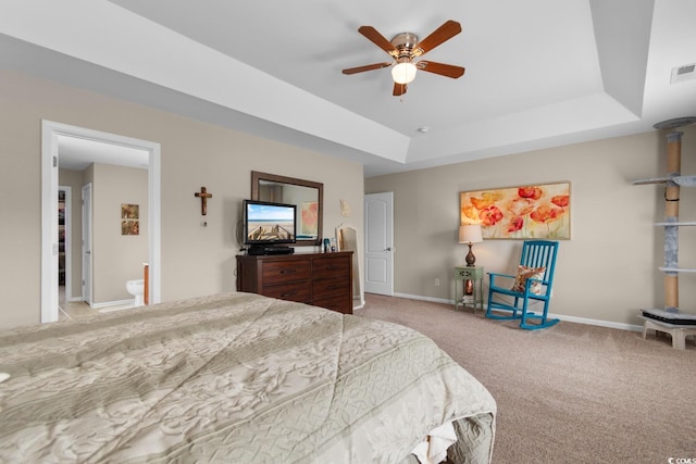569 Ramblewood Cir, Little River, SC 29566 - carpeted bedroom featuring a raised ceiling and ceiling fan