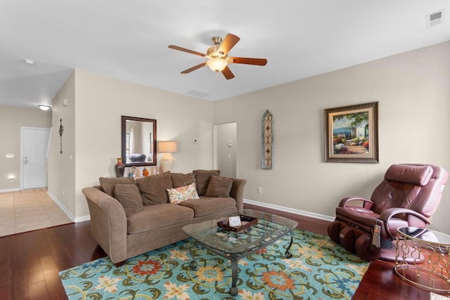 569 Ramblewood Cir, Little River, SC 29566 - living room featuring ceiling fan and wood finished floors