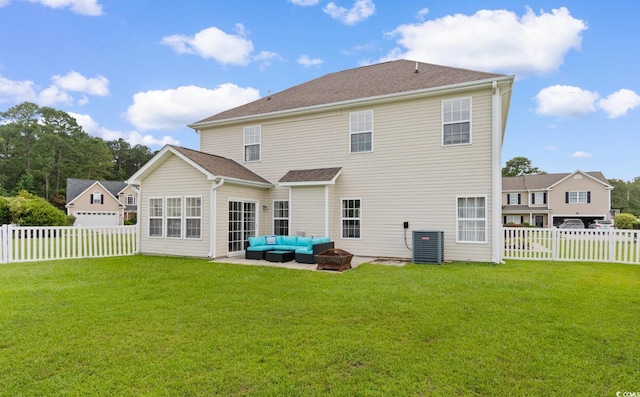 569 Ramblewood Cir, Little River, SC 29566 - back of property featuring an outdoor living space, a patio area, and a fenced backyard
