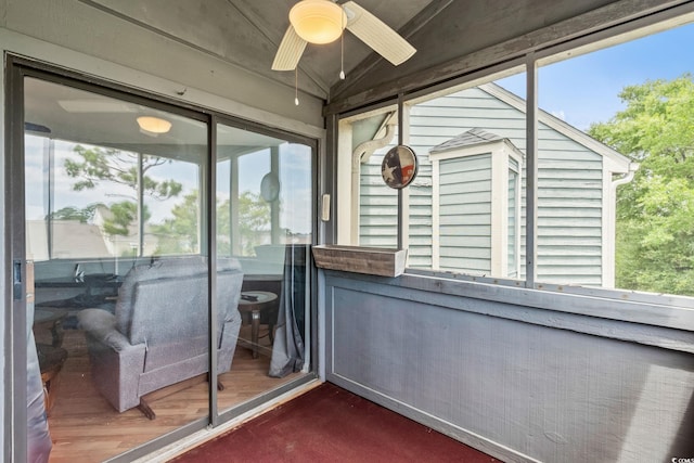 1101 Possum Trot Rd Unit A301, North Myrtle Beach, SC 29582 - sunroom featuring ceiling fan