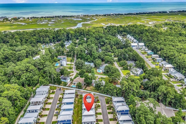 202 Clam Digger Loop, Pawleys Island, SC 29585 - aerial view of property's location with a nearby body of water and nearby suburban area