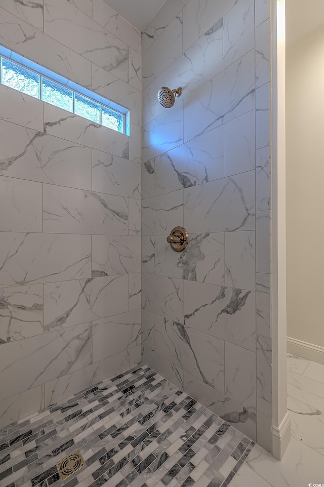 4000 Bayfield Loop, Murrells Inlet, SC 29576 - bathroom with marble look tile flooring and a tile shower