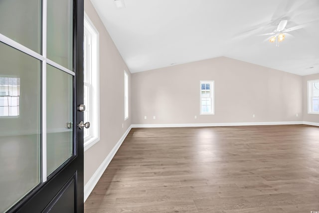9655 Kings Grant Dr, Murrells Inlet, SC 29576 - bonus room with vaulted ceiling, a ceiling fan, and light wood-style floors