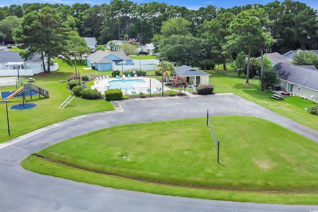 9655 Kings Grant Dr, Murrells Inlet, SC 29576 - aerial view of residential area featuring a pool