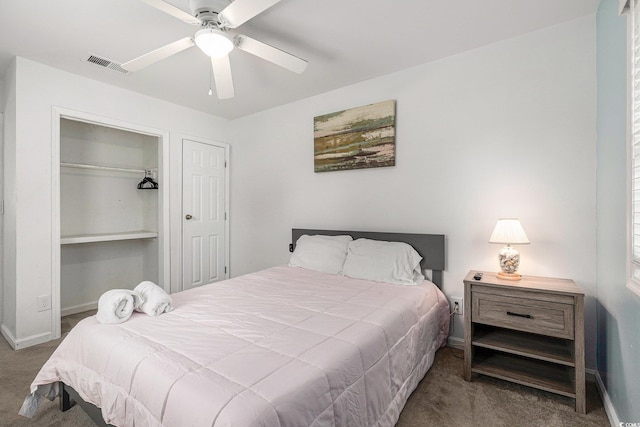 1005 28th Ave S, North Myrtle Beach, SC 29582 - bedroom featuring carpet flooring, a closet, and ceiling fan