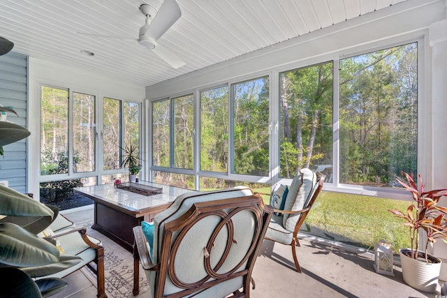 3909 On Deck Cir, Little River, SC 29566 - sunroom / solarium featuring ceiling fan and plenty of natural light