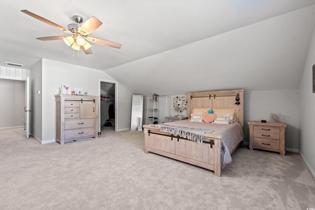 3909 On Deck Cir, Little River, SC 29566 - bedroom with lofted ceiling, light carpet, ceiling fan, and a spacious closet