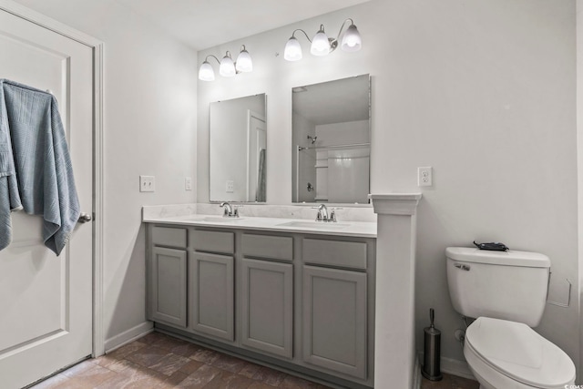 1117 Fairway Ln Unit 1117, Conway, SC 29526 - full bathroom with double vanity, a shower, and stone finish floors