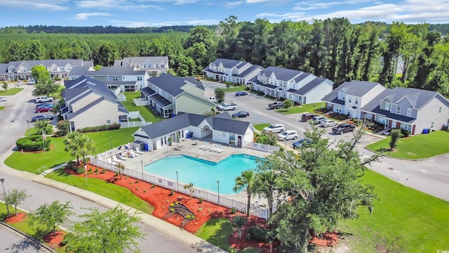 1201 Midtown Village Dr, Conway, SC 29526 - aerial perspective of suburban area featuring a pool
