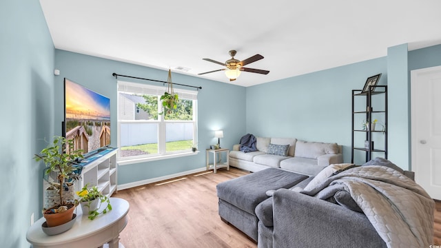 1201 Midtown Village Dr, Conway, SC 29526 - living room with wood finished floors and ceiling fan
