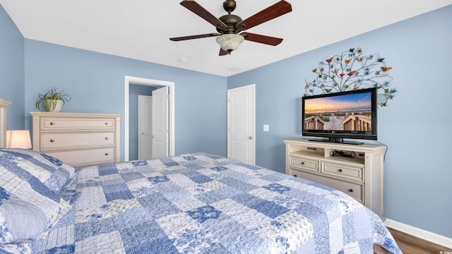 1201 Midtown Village Dr, Conway, SC 29526 - bedroom featuring wood finished floors and ceiling fan