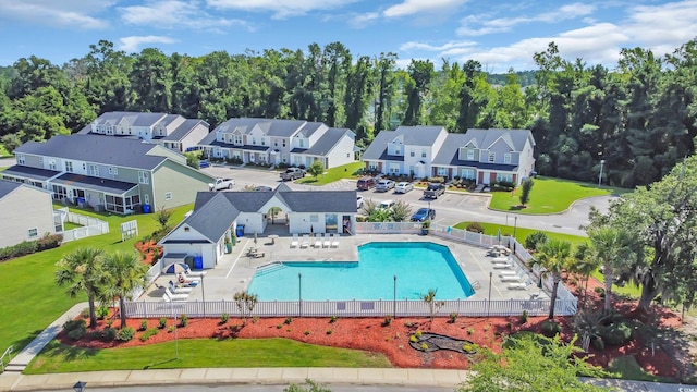 1201 Midtown Village Dr, Conway, SC 29526 - aerial perspective of suburban area featuring a pool area