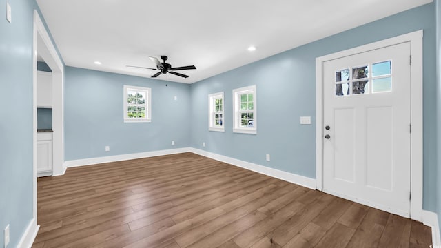 1553 Watson Ave, Little River, SC 29566 - foyer with dark wood-style flooring, ceiling fan, and recessed lighting