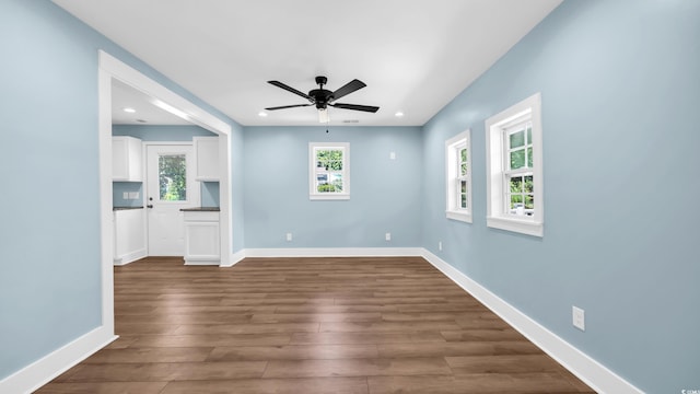 1553 Watson Ave, Little River, SC 29566 - unfurnished room with ceiling fan, dark wood-style floors, and recessed lighting