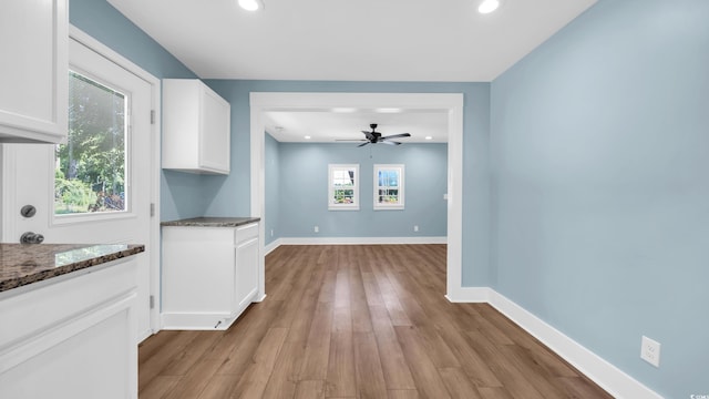1553 Watson Ave, Little River, SC 29566 - unfurnished dining area featuring ceiling fan, recessed lighting, and light wood finished floors