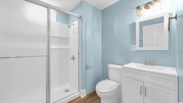 1553 Watson Ave, Little River, SC 29566 - bathroom with a shower stall, vanity, and wood finished floors