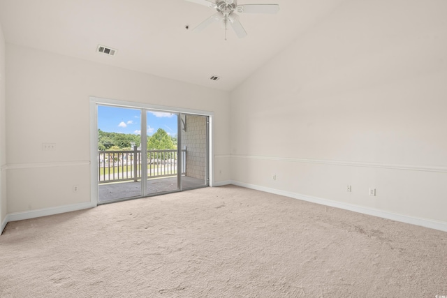 110 S Shore Blvd Unit 303, Longs, SC 29568 - carpeted empty room with a ceiling fan and high vaulted ceiling