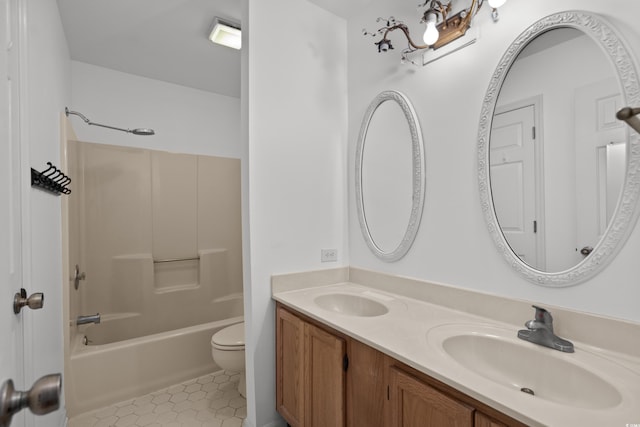 1415 Fox Hollow Way N, Myrtle Beach, SC 29582 - bathroom with double vanity, shower / washtub combination, and tile patterned floors