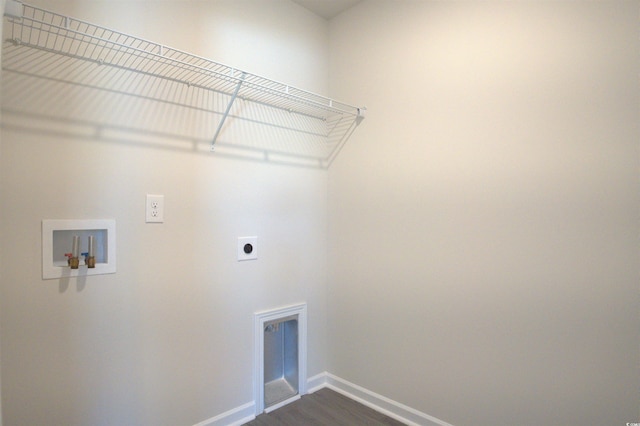 205 Kc Ln, Aynor, SC 29511 - laundry area with electric dryer hookup, hookup for a washing machine, and dark wood-style floors