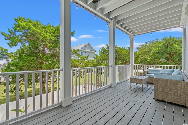 304 29th Ave N, North Myrtle Beach, SC 29582 - wooden deck featuring an outdoor hangout area