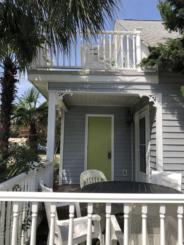 910 Perrin Dr, North Myrtle Beach, SC 29582 - doorway to property featuring outdoor dining space