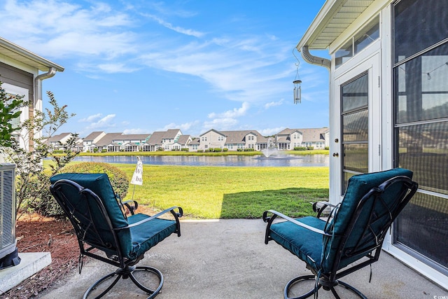 6014 Catalina Dr Unit 413, North Myrtle Beach, SC 29582 - view of patio / terrace featuring a residential view and a water view