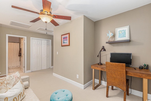 6014 Catalina Dr Unit 413, North Myrtle Beach, SC 29582 - office space with a ceiling fan and carpet floors