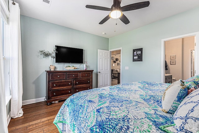 6014 Catalina Dr Unit 413, North Myrtle Beach, SC 29582 - bedroom with wood finished floors and ceiling fan