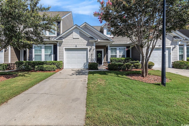 6014 Catalina Dr Unit 413, North Myrtle Beach, SC 29582 - view of front of house with driveway, an attached garage, and a front yard