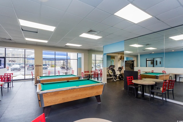 201 74th Ave N Unit 1401, Myrtle Beach, SC 29572 - game room with pool table and a paneled ceiling