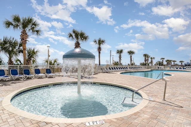 2701 S Ocean Blvd Unit 1908, North Myrtle Beach, SC 29582 - community pool with a patio and a hot tub