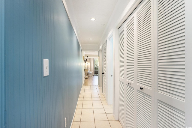 415 Ocean Creek Dr Unit 2208, Myrtle Beach, SC 29572 - hall with light tile patterned floors and recessed lighting