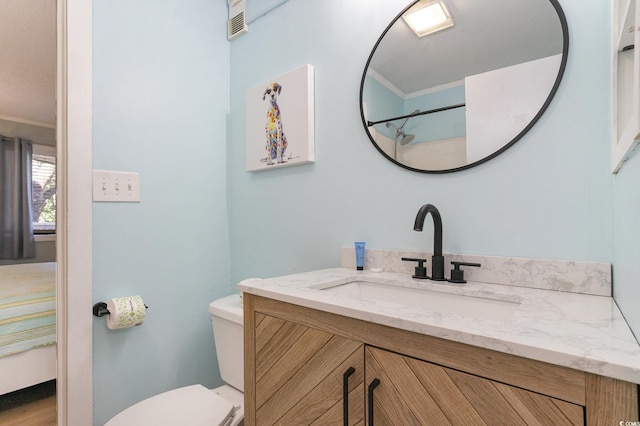 415 Ocean Creek Dr Unit 2208, Myrtle Beach, SC 29572 - bathroom featuring vanity and crown molding