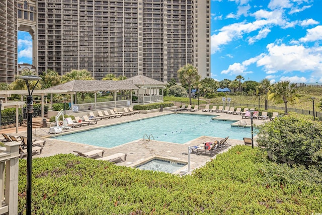 415 Ocean Creek Dr Unit 2208, Myrtle Beach, SC 29572 - community pool with a gazebo and a patio area