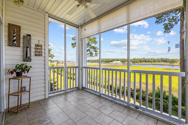 4430 Turtle Ln Unit 2-C, Little River, SC 29566 - unfurnished sunroom with a water view