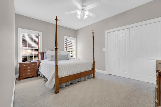 192 Hamby Dr, Pawleys Island, SC 29585 - carpeted bedroom featuring a closet and ceiling fan