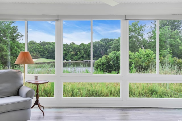 192 Hamby Dr, Pawleys Island, SC 29585 - sunroom with a water view and view of wooded area