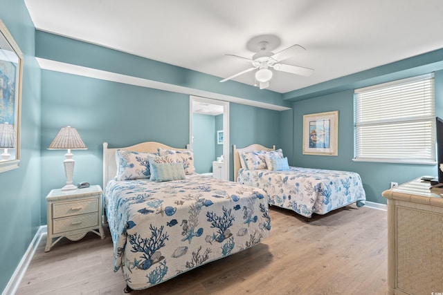 1903 S Ocean Blvd Unit 809, North Myrtle Beach, SC 29582 - bedroom with wood finished floors and ceiling fan