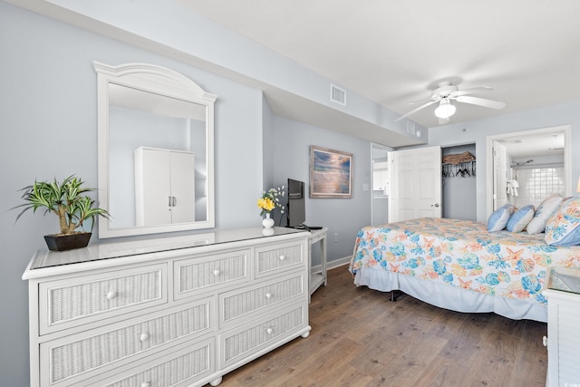 1903 S Ocean Blvd Unit 809, North Myrtle Beach, SC 29582 - bedroom featuring wood finished floors and a ceiling fan