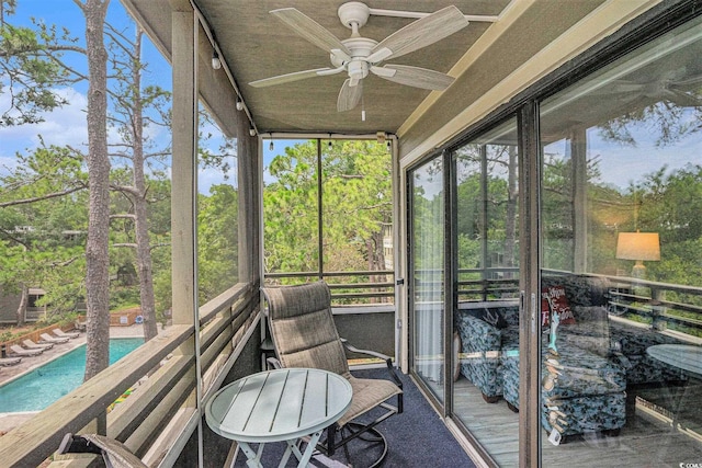 415 Ocean Creek Dr Unit 2373, Myrtle Beach, SC 29572 - sunroom / solarium with a ceiling fan
