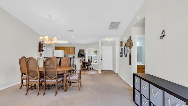1001 Bonita Loop, Myrtle Beach, SC 29588 - dining space featuring a chandelier, light carpet, and recessed lighting