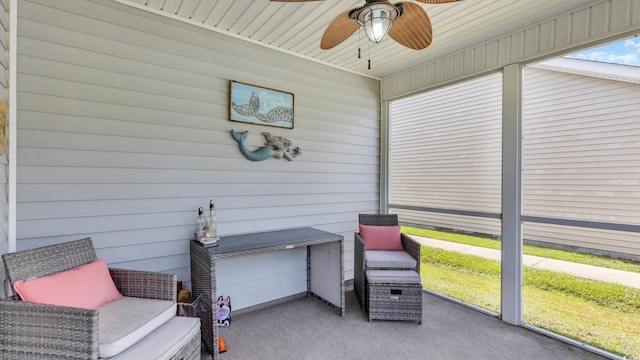 1001 Bonita Loop, Myrtle Beach, SC 29588 - sunroom / solarium featuring a ceiling fan