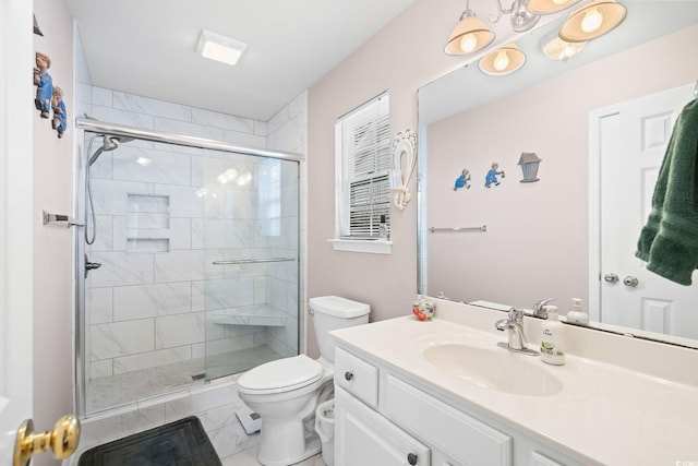 6506 Royal Pine Dr, Myrtle Beach, SC 29588 - full bathroom with vanity, marble look tiles, and a shower stall