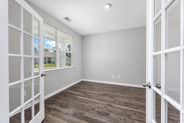131 Marauder Dr, Longs, SC 29568 - spare room featuring french doors and dark wood-type flooring