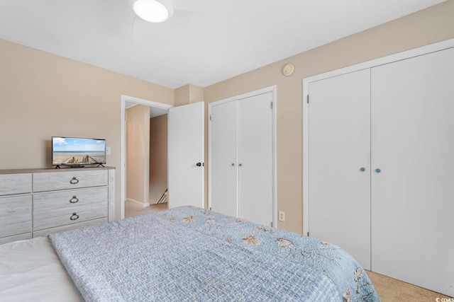 1011 Hunter Ave Unit 1, North Myrtle Beach, SC 29582 - bedroom with two closets and light carpet