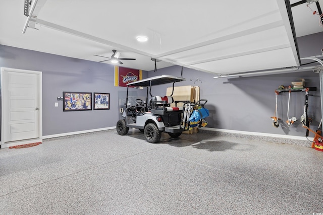 5540 Whitebark Dr, Myrtle Beach, SC 29577 - garage with baseboards and ceiling fan