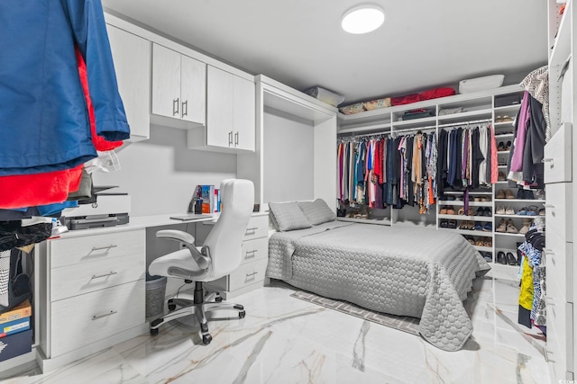 603 S Ocean Blvd Unit 1109, North Myrtle Beach, SC 29582 - bedroom with marble look tile flooring, a closet, and an office area