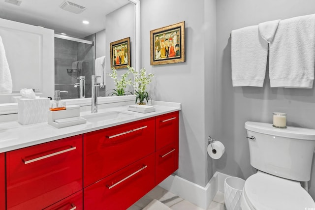 603 S Ocean Blvd Unit 1109, North Myrtle Beach, SC 29582 - bathroom featuring vanity, a shower stall, and recessed lighting