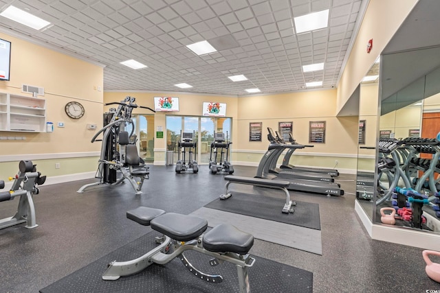 603 S Ocean Blvd Unit 1109, North Myrtle Beach, SC 29582 - workout area with a drop ceiling